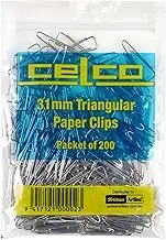 CELCO 750131 31 mm Paper Clips Triangles 200 Pack