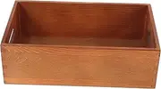 COHEALI Small Solid Wood Desktop Organizer Box Stylish Wooden Crate Storage Case with Built Handles for Easy Mobility Versatile Tool Box and Sundries Container for Home Organization