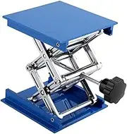 Lift Tables,Blue Electroplated Aluminum Lab Lifting Platform Stand Rack Scissor Jack Lifter 100 x 100mm Laboratory Lifting Rack