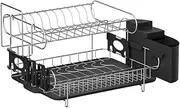 Cefito Dish Rack Expandable Drying Drainer Cutlery Holder Kitchen 2 Tiers