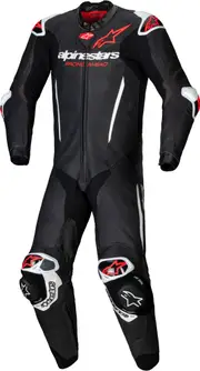 Alpinestars GP-R7, leather suit 1pcs. , color: Black/White/Neon-Red , size: 50