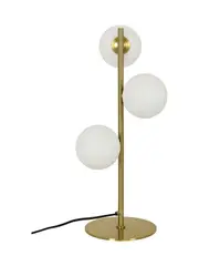 Helix 3 Light Table Lamp in Black with Opal Glass Shades