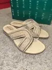David Tate Thrill Women's Sandal Bone Tan Slip On Slide Brand New! Size 8.5 M