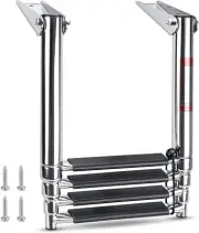 Heavy Duty Boat Telescopic 4 Step Ladder,Stainless Steel Swim Platform Telescopi