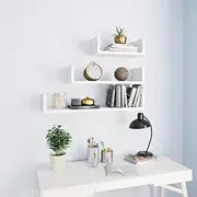 Wall Display Shelf 3 pcs, Floating Shelve, Hanging Shelve, Wall Mounted Book Shelf for Bedroom, Bathroom, Living Room, Kitchen, 60 x 15 x 10 cm, White