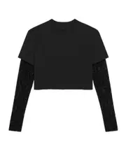 Givenchy 4G Pattern Doubled-Sleeved T-Shirt S,XL,XS,L,M black