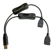 31cm USB Extension Cord Male to Two Female Port for Peripherals Power Supply