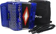 Horse 34 Key Accordion, FBE 12 Bass 3 Row, Made of Celluloid Louder & Clearer Timbre than Plastic,Accordions Instrument for Adults,W/Luxury Backpack,Straps,34 Buttons Acordeón Acordeones Para Adultos