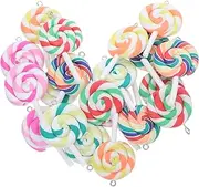[COOPHYA] Unique Lollipop Design Pendant 20pcs Jewelry Making Supplies Lollipop Charms for Bracelet Diy Kit