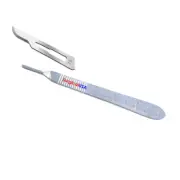 Scalpel Handle #3R & 100 Sterile Pack Surgical Blades #15