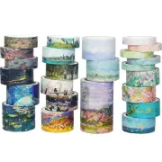 YUBX Landscape Washi Tape Set in Oil Painting Style 24 Rolls Scenery Drawing ...
