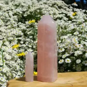 8in 2.4lb Huge Rose Quartz Crystal Tower, Brazil