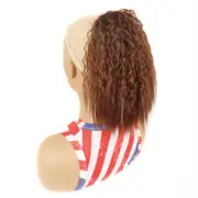 Fixed Drawstring Perm Curly Wig with Fluffy Short Ponytail - Colour 33