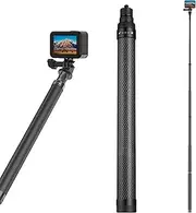 TELESIN 47'' Selfie Stick Lightweight Carbon Fiber Pole for Go Pro Max Hero 13 12 11 10 9 8 7 6 5 Insta 360 One R One X2 X3, DJI Osmo Action 2 Action 3 Camera Monopod Detachable Extendable