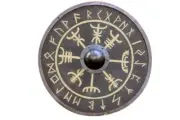 24" Viking Runes Helms of Awe Norse round Shield