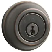 NEW Kwikset Venetian Bronze Keyed Entry Round Deadbolt Door Lock