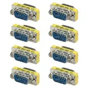 8x DB9 D-SUB 9 Pin RS232 Serial Male to Male Mini Gender Changer Coupler Adapter