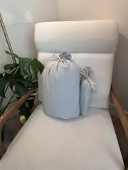 NWT RESTORATION HARDWARE Organic STONEWASHED FLAX Linen CAL KING SHEET SET MIST
