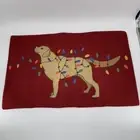 Pottery Barn Pillow Cover Dog Tangled Christmas Lights Labrador Retriever Decor