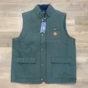 WILLIAM MURRAY Hook-Shot Mens XXXL Green Quilted Plaid Lined Golf Vest