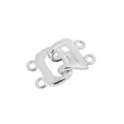Sterling Silver 2-Strand Square Hook and Eye Clasp For Necklace Bracelet #99799
