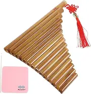 WHAMVOX 15 Hole Bamboo Pan Flute Chinese Musical Instrument Boys and Girls Pan Flute Easy to Play Traditional Design Random Color