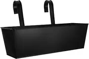 TOYANDONA Wrought Iron Hanging Flower Pot Hooks Planters Outdoor Mount Balcony Bucket Wall Pots Porch Rustic Garden Railing Large Metal Planter Hanging Fence Planter Black