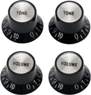 Metallor Electric Guitar Top Hat Knobs Speed Control Knobs 2 Volume 2 Tone Compa