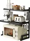 Expandable and Height Adjustable Microwave Oven Rack, 3-Tier Shelf Heavy Duty St