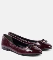 [Tory Burch] Tory Burch Croc-effect leather ballet flats UK 5.5 burgundy
