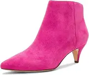 XYD Women Mid Low Kitten Heel Ankle Boots Pointed Toe Side Zippers Prom Glitter Party Dress Fashion Short Booties