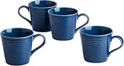 Royal Doulton Mugs, Stoneware, Designed to Mix & Match, Gordon Ramsay Maze Mug 400ml/13.5flo, z Denim, Set of 4, Blue