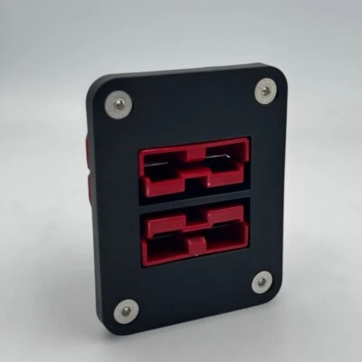 Twin Dual Flush Mount 50 Amp Anderson plug mounting bracket panel - Twin Red