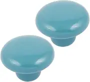 Ceramic Knob,Cabinet,Furniture Pull Handles,Door Pull,Drawer Pull Handle,Cabinet Wardrobe Drawer Door 33mm Dia Round Ceramic Knobs Pull Blue 2pcs