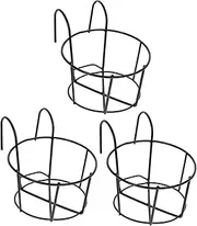 BESPORTBLE 3pcs Hanging Railing Planter Durable Wrought Iron Flower Pot Holders for Balcony and Garden Decor Stable Support for Beautiful Plant Display