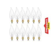 E12 Incandescent Light Bulbs 40Watt Warm White 2700K, 300 Lumens Candelabra 12PC