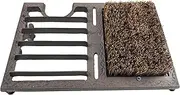 NATUHYZ Outdoor Heavy Duty Rustic Cast Iron Shoe Brush Rustic Boot Brush Boot Scraper with Brush for Home Porch Garden Farmhouse All Weather Outdoor Shoe Scraper and Boot Puller with Angled Design