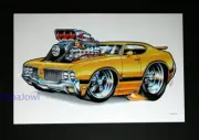 Muscle Machines Oldsmobile Blown 442 Olds Print Rohan Day Artwork 11" by 17"