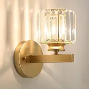 Mengjay Vintage Industrial Wall Sconce Lighting Fixture,Modern Wall Lamp Indoor,Glass Lampshade Wall Lights E27 Light Fitting Fixtures, for Bar Hotel Coffee Restaurant Shop (Gold)