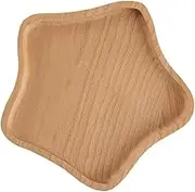 Platters 1Pcs Wooden Dinner Plate Household Fruit Plate Food Service Plate Food Serving Tray Menorah Tray Wooden Food Container Wood Jewelry Holder Dessert Containers