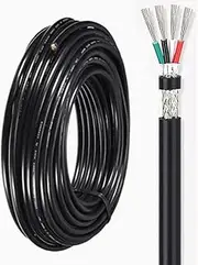 20-26AWG Shielded Electrical Wire Kit Tinned Copper Core UL Certification 30/60/100/200FT Flexible PVC DIY Cable for CNC Robotics 3D Printers LED Automotive - UL2464(60FT,4C-26AWG)