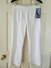 NWT Sound/Style Women`s White Pull On Kick Flare Vital Stretch Pants Sz. S (4-6)