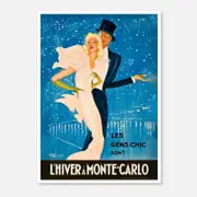 Galrie L'Hiver à Monte-Carlo - Chic Vintage Dance Poster by Jean-Gabriel Domergue, Poster Only, A1 60 x 84cm (23 x 33inch)