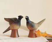 NEW Pottery Barn Pheasant Salt & Pepper Shaker Set 930110 Thanksgiving Holiday