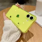 For iPhone 16 15 14 13 12 11 Fluorescence Clear Wrist Strap Holder Case Cover