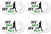 4 Pairs Magnetic Race Bib Clips, Oval Shaped Bib Holder for Runners with Card Reusable Running Number Bib Fasteners Magnets Pin-Free Marathon Race Bib Snap Lock for Runners Field Triathlon Cycling