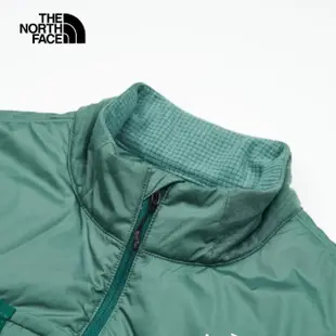 【The North Face 官方旗艦】北面男款綠色防風保暖立領鋪棉背心｜83S9I0F