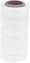 150D White Waxed Thread, 270m 1mm Flat Leather Sewing Waxed Thread, Waxed Cord for Hand Craft DIY, Book Binding, Shoe Repairing