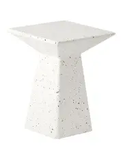 [Cooper & Co] Toledo Terrazzo Side Table Stool Speckle 56cm White