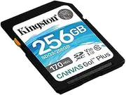 Kingston 256GB SDXC Canvas Go Plus 170MB/s Read UHS-I, C10, U3, V30 Memory Card (SDG3/256GBcr)